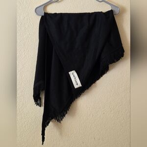 MONTALDOs Soft Black Fringe Shawl Scarf